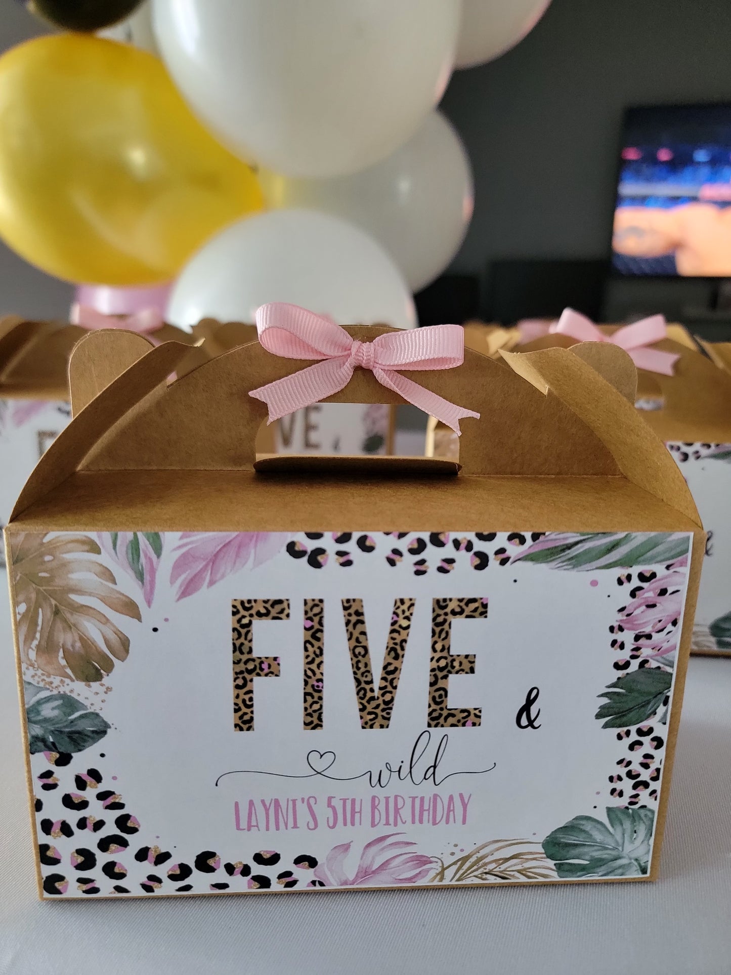 Custom 3D Gable Boxes, Favor Box, Treat Box - Set of 12