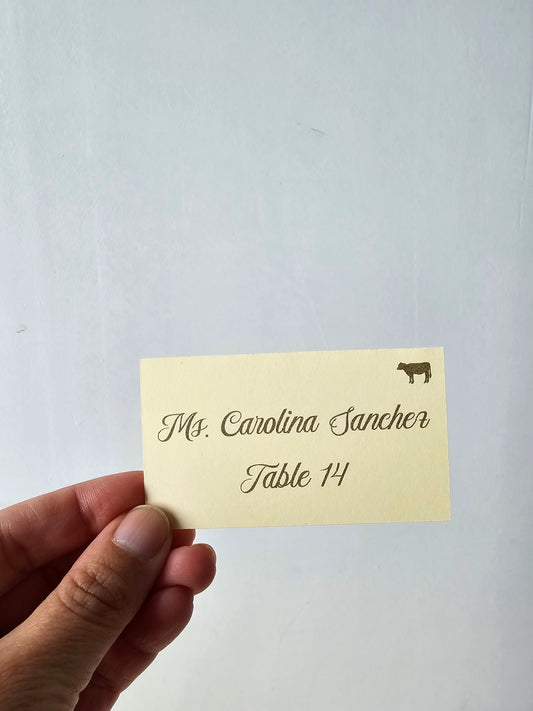 2" Folded Place Cards Escort Cards