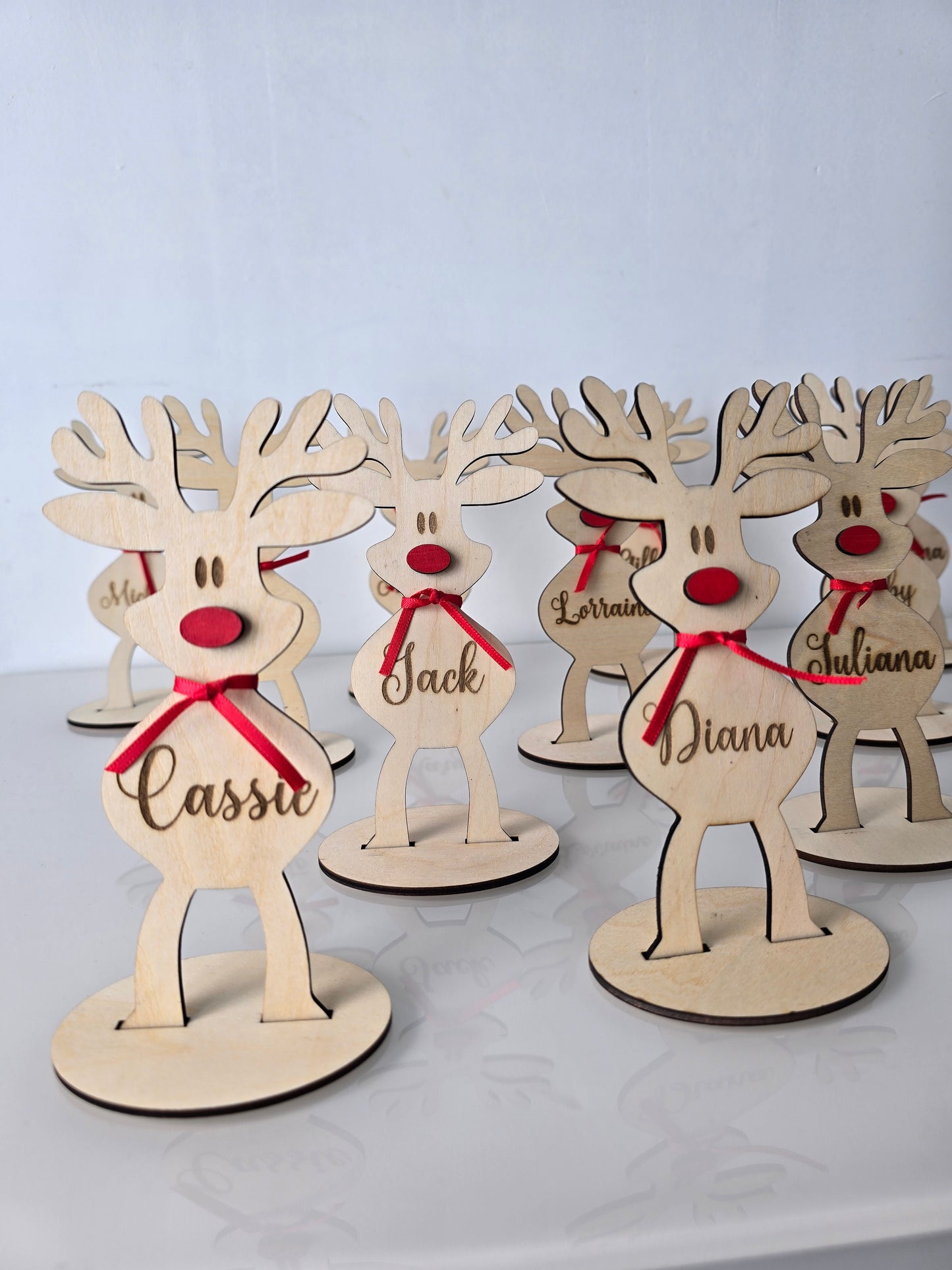 Reindeer Family Names Christmas Ornament or Standing