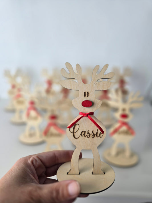Reindeer Family Names Christmas Ornament or Standing