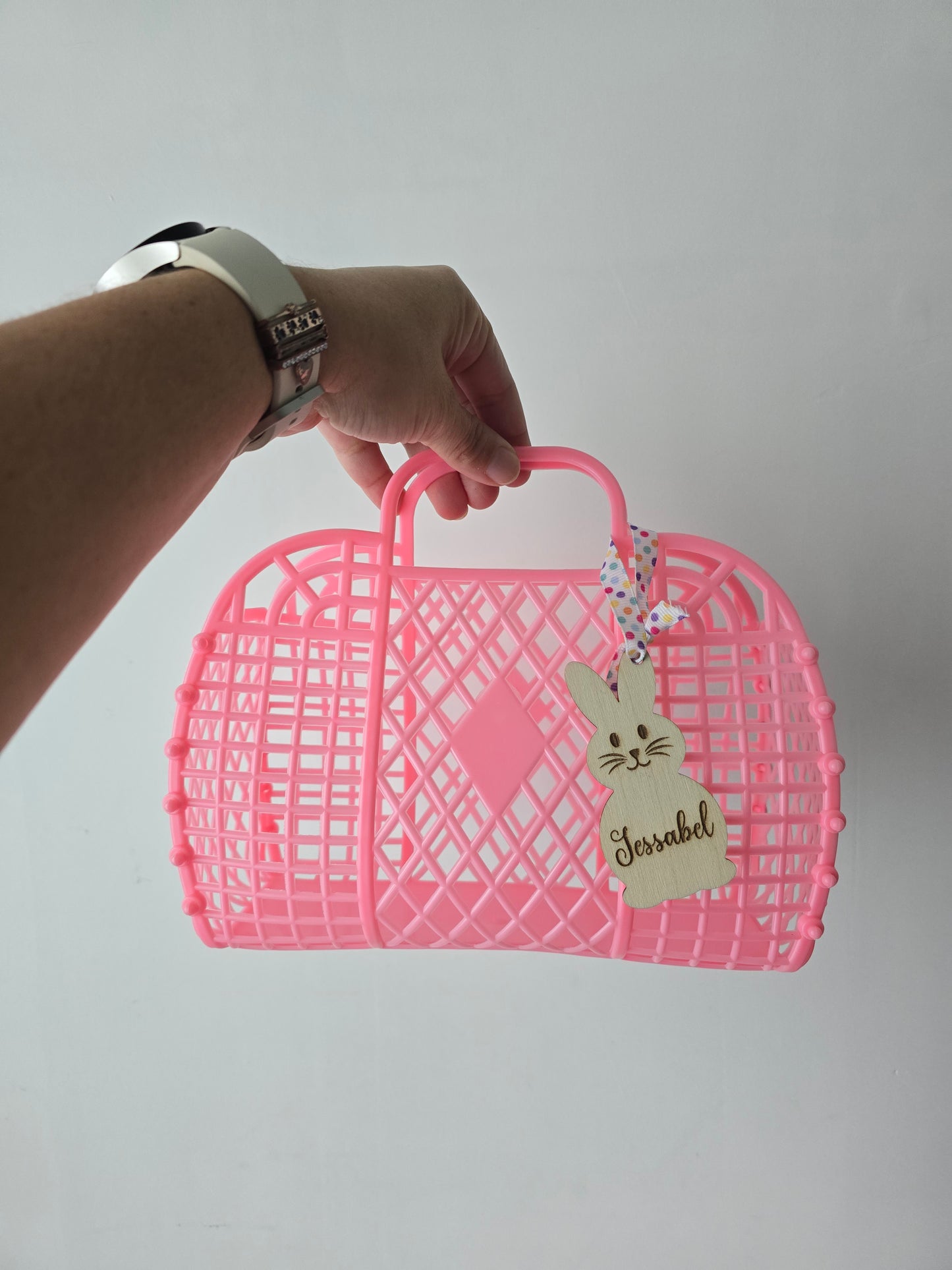 Jelly Plastic Purses Tote Bags Easter Basket Custom Name