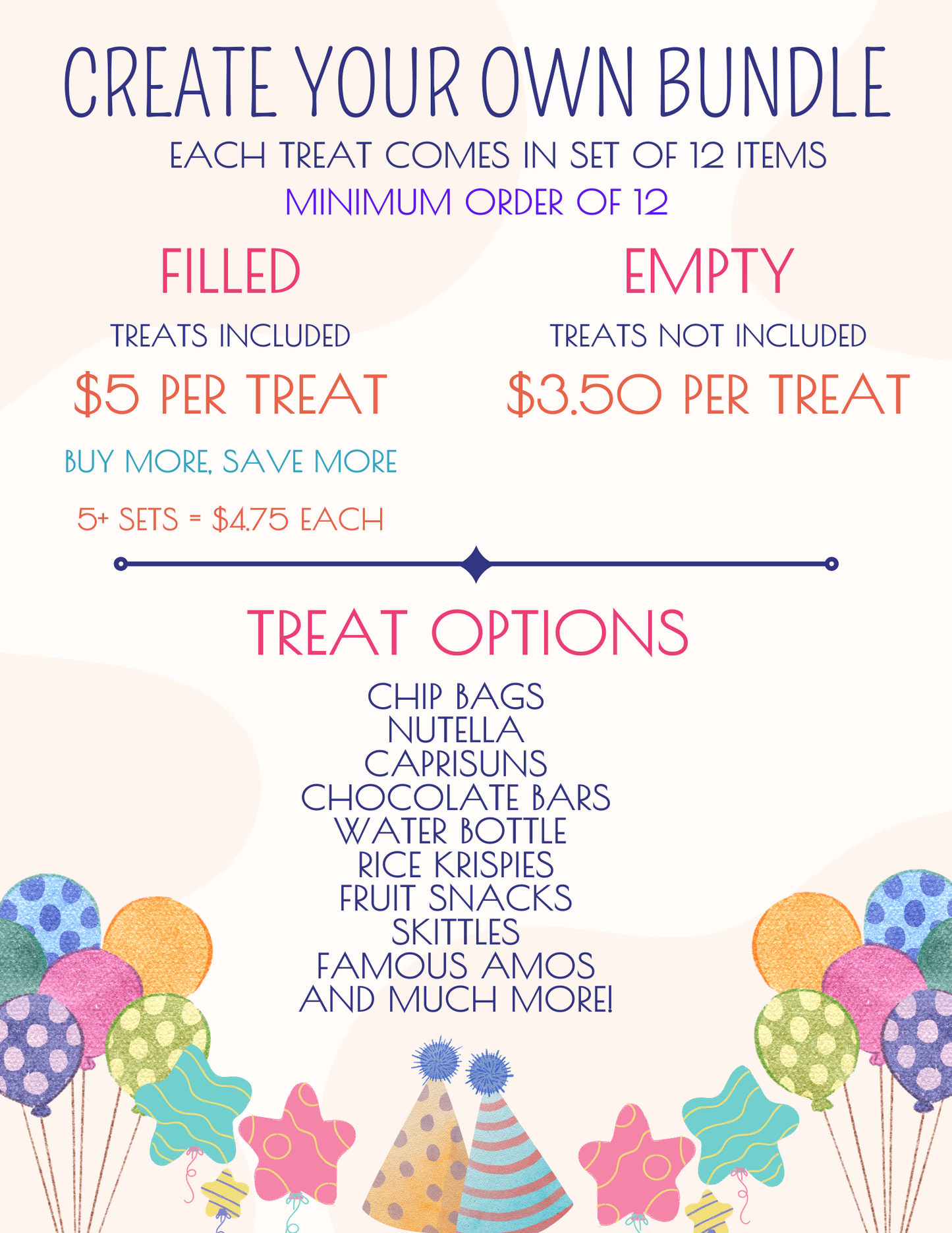 Custom Party Treats Favors