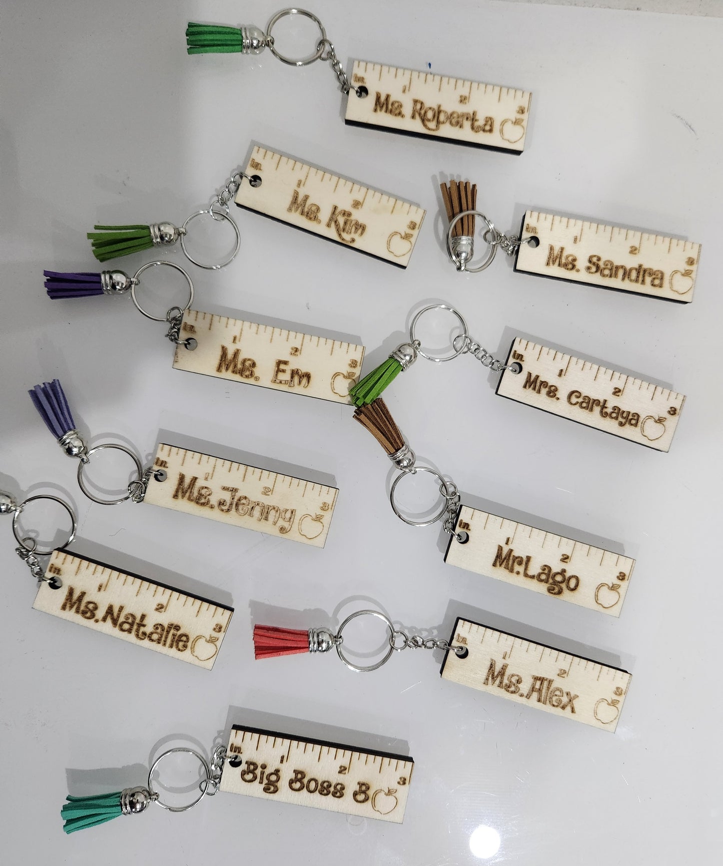 Wood Teacher 3 inch Ruler Keychain