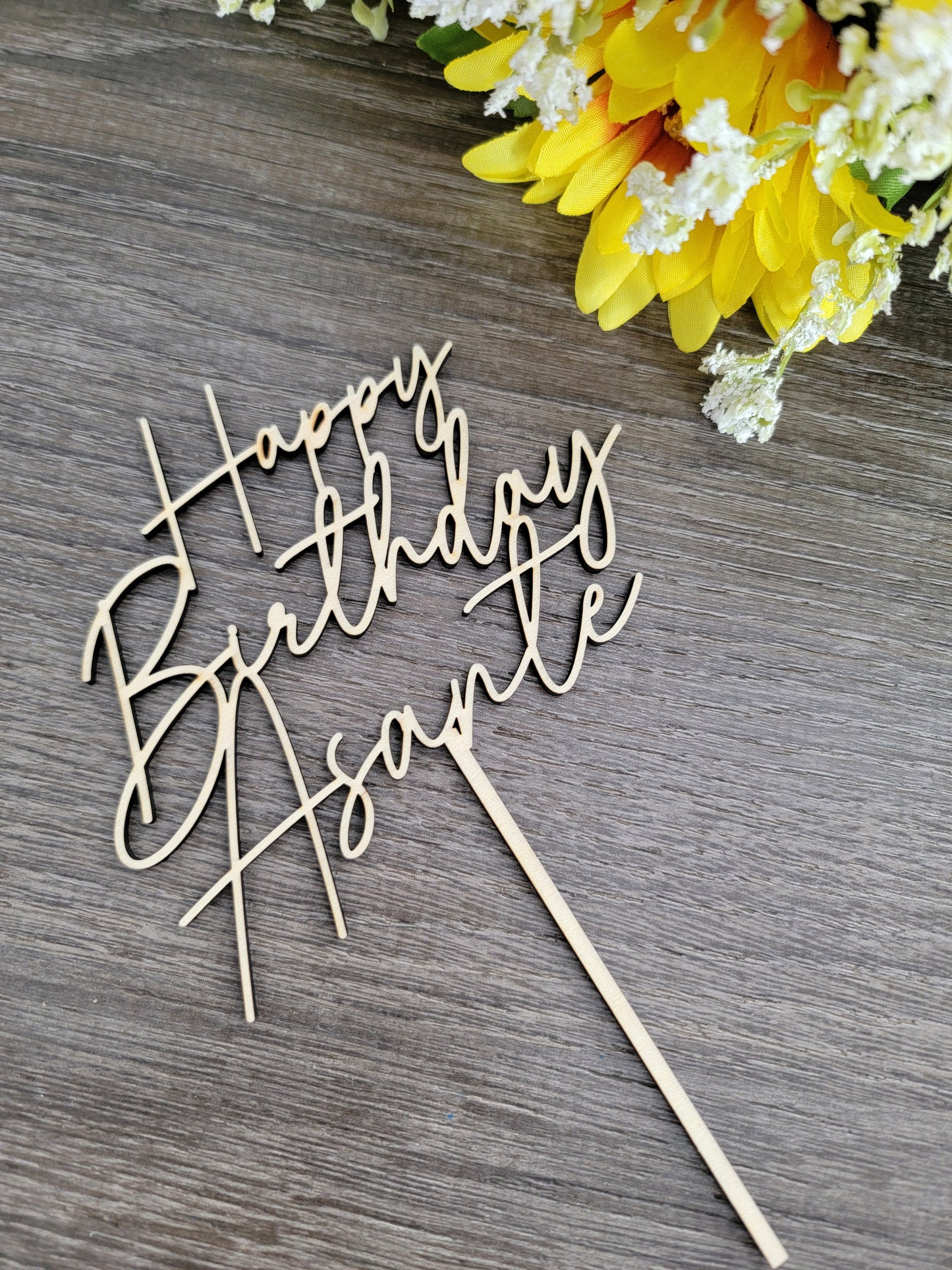 Wood Cake Topper