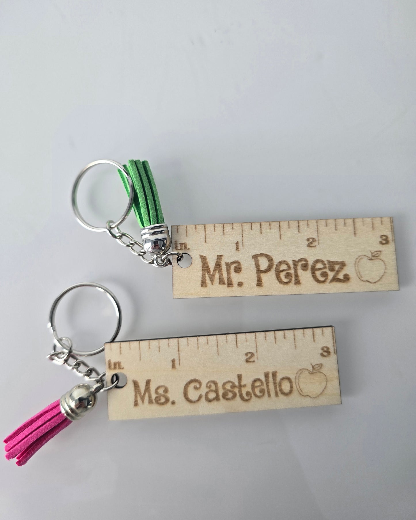 Wood Teacher 3 inch Ruler Keychain
