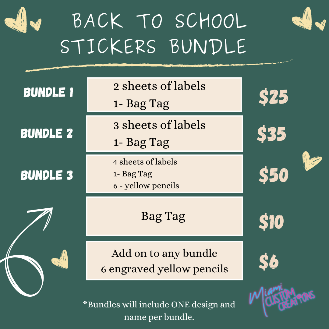 Back to School Labels Bundles