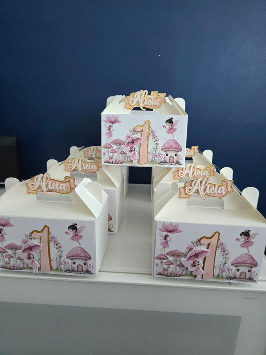 Custom 3D Gable Boxes, Favor Box, Treat Box - Set of 12